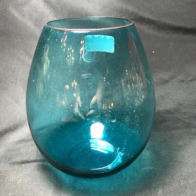 Lot 51- MC Burmese Handblown Teal Glass Vase