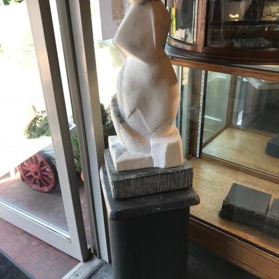 Lot 210- Original White Marble Abstract Figural Sculpture by Ed Jaffe