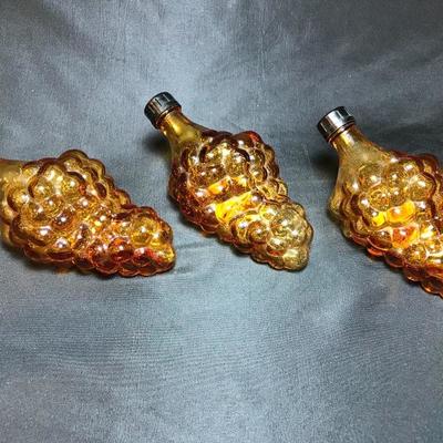 Lot 63- Set of Three Vintage Amber Grape Shaped Wine Bottles