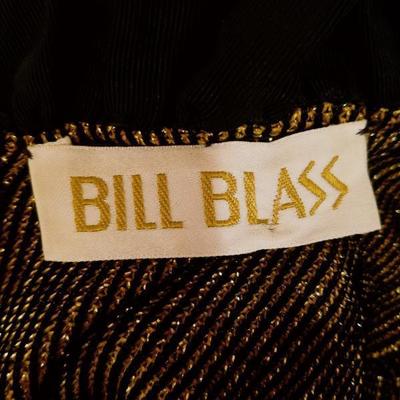 Vtg Bill Blass Couture gold lame' shantung Maxi Formal gown