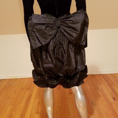 Vtg Haute Couture dress Nina Ricci Paris Saks 5th Ave Taffeta Velour Balloon