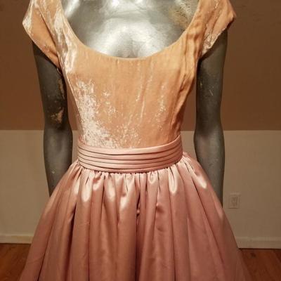 AFTER FIVE Couture gown velvet bodice silk shantung skirt w/crinoline