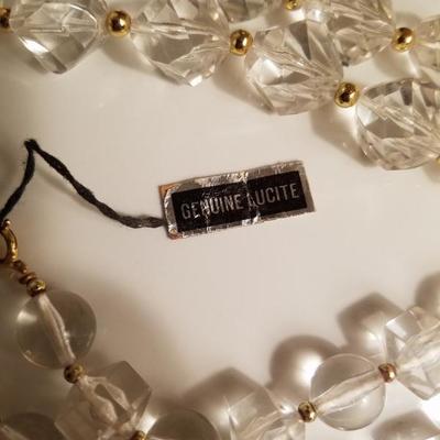 Circa 1940's REAL LUCITE Necklaces One Long one shorter Amazing