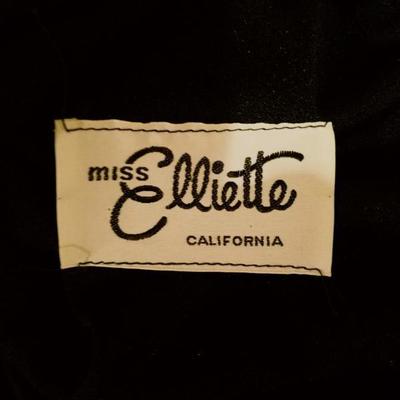Vintage Miss Elliette California 1950's Chiffon pleated maxi gown beaded belt