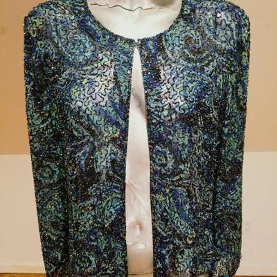 Vintage Iconic Artist Cecily Brown heavily embellished layering silk jacket