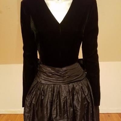 Vtg Haute Couture dress Nina Ricci Paris Saks 5th Ave Taffeta Velour Balloon