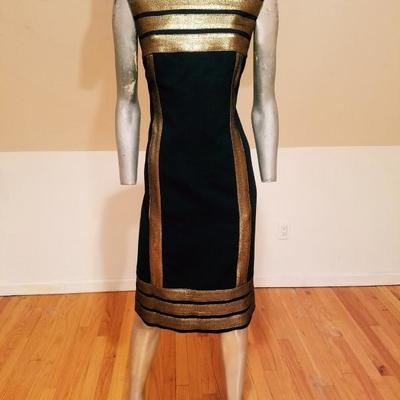 Tory Burch cocktail dress with metallic lame accents