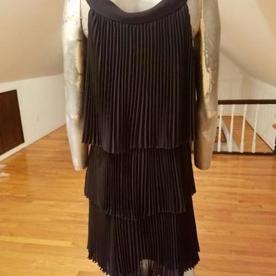 Vintage Charleston flapper dress layers pencil pleated  Kitten bow