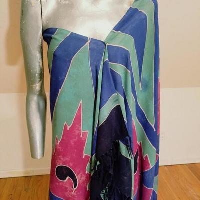 Vtg stone dyed rare Toga shawl dress fringes