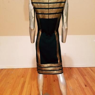 Tory Burch cocktail dress with metallic lame accents