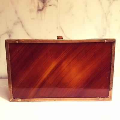 BAKELITE 1930's vintage purse gold metal filigree