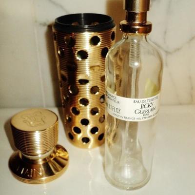 Vintage Guerlain Paris gold plated Parfum Vaporizer holder copyright 1996