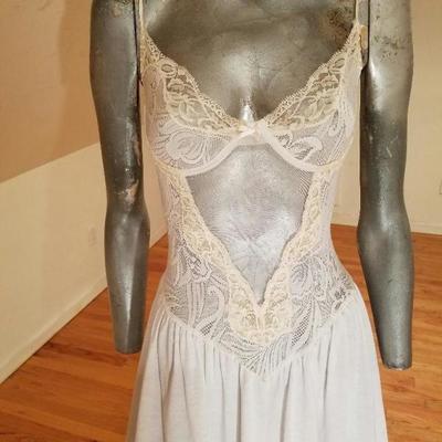 Vtg basque Slip Longline lace w/underwire lace bra fluid skirt