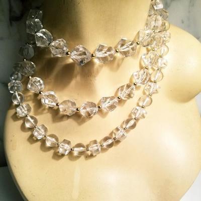 Circa 1940's REAL LUCITE Necklaces One Long one shorter Amazing