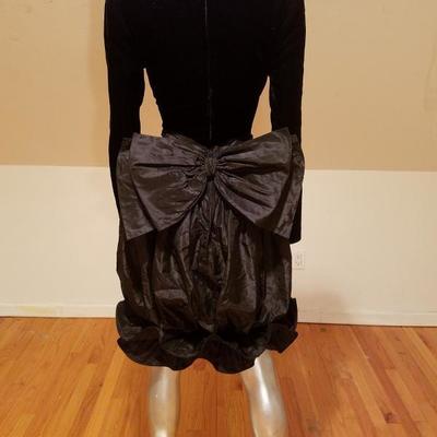 Vtg Haute Couture dress Nina Ricci Paris Saks 5th Ave Taffeta Velour Balloon