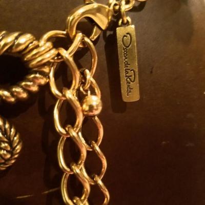 Oscar de la Renta Iconic  signed Modernist link  Belt 18K Gold Plated