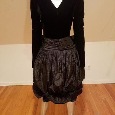 Vtg Haute Couture dress Nina Ricci Paris Saks 5th Ave Taffeta Velour Balloon