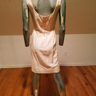  Ballet Pink 1960 silk shantung embellished cocktail dress kitten bow