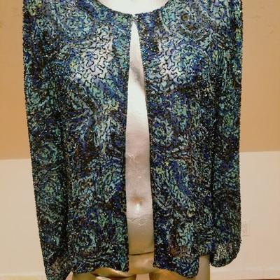 Vintage Iconic Artist Cecily Brown heavily embellished layering silk jacket