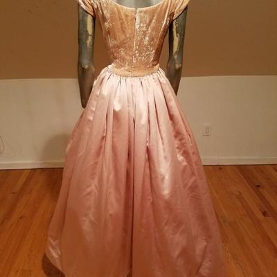 AFTER FIVE Couture gown velvet bodice silk shantung skirt w/crinoline