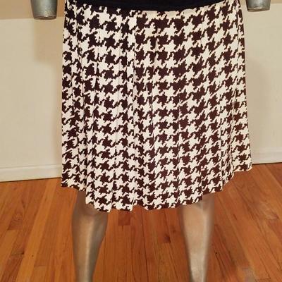 Vtg 1950 Scooter two tone dress pleated skirt jersey