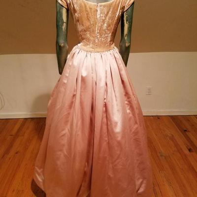 AFTER FIVE Couture gown velvet bodice silk shantung skirt w/crinoline