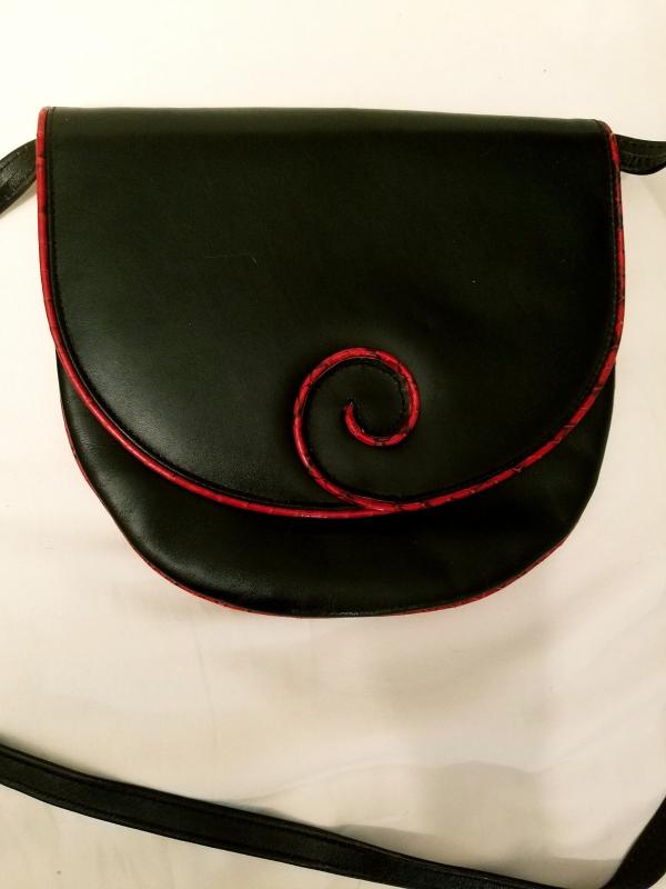 Red and discount black snakeskin purse