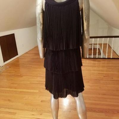 Vintage Charleston flapper dress layers pencil pleated  Kitten bow