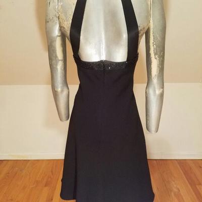 Vintage Black caged Trapeze dress embellished bodice