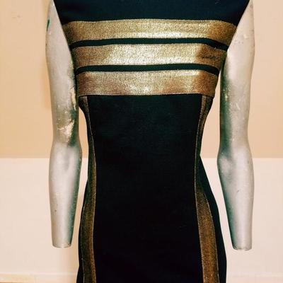 Tory Burch cocktail dress with metallic lame accents