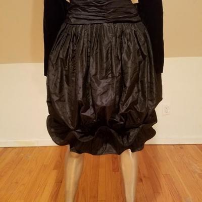 Vtg Haute Couture dress Nina Ricci Paris Saks 5th Ave Taffeta Velour Balloon