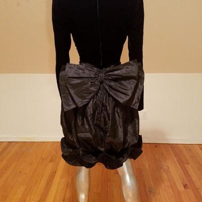 Vtg Haute Couture dress Nina Ricci Paris Saks 5th Ave Taffeta Velour Balloon