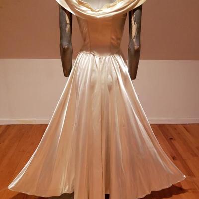 French Chateau Actor liquid Peau de Soie majestic Gown Circa 1930's