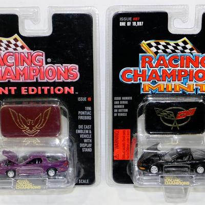  Racing Champions MINT Die Cast CAR MODELS w/Stands Lot of 2 #522-66