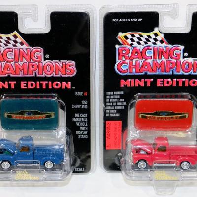 Racing Champions MINT Die Cast CAR MODELS w/Stands Lot of 2 #522-63