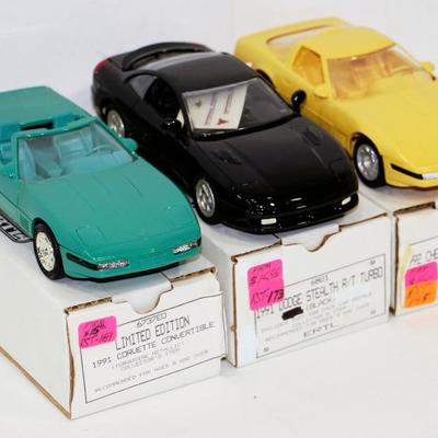 3 Vintage Dealer Promo Car Models NOS in Boxes Lot #522-53