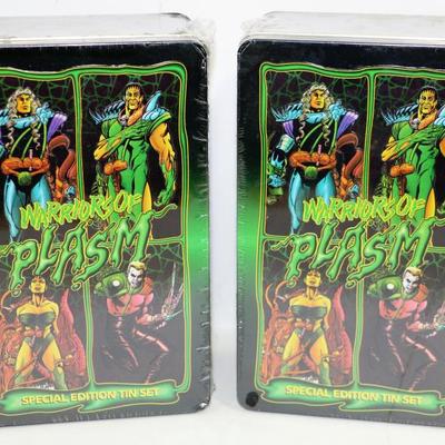 2 Warriors Of PLASM Special Edition Tin Sets Collector's Cards Sealed #522-51