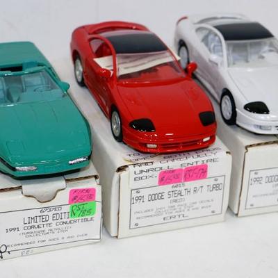 3 Vintage Dealer Promo Car Models NOS in Boxes Lot #522-52
