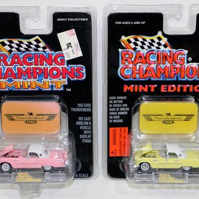  Racing Champions MINT Die Cast CAR MODELS w/Stands Lot of 2 #522-65
