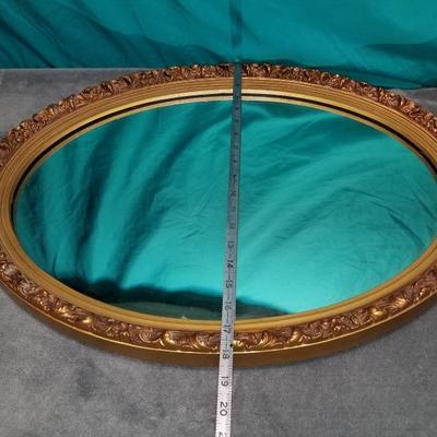 Vintage Oval Wall Hanging Mirror Giltwood Lot #13-012