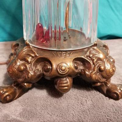 Vintage Crystal Footed Table Lamp Light Lot #13-038