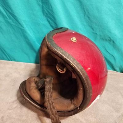 Red Vintage Bell Motorcycle Helmet Universal Lot #13-055