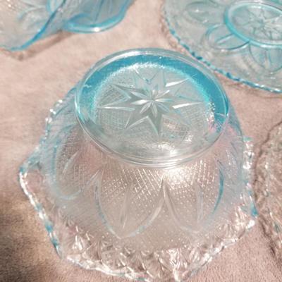Blue Princess House Glass Plates Bowl & Basket Lot #13-057