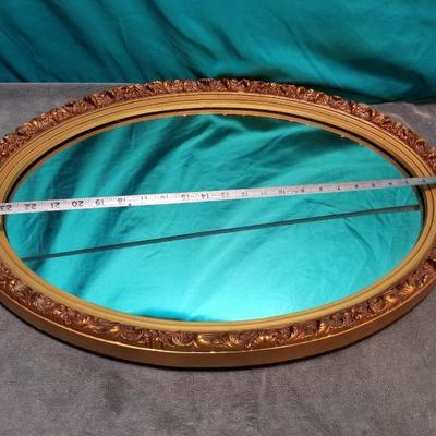 Vintage Oval Wall Hanging Mirror Giltwood Lot #13-012