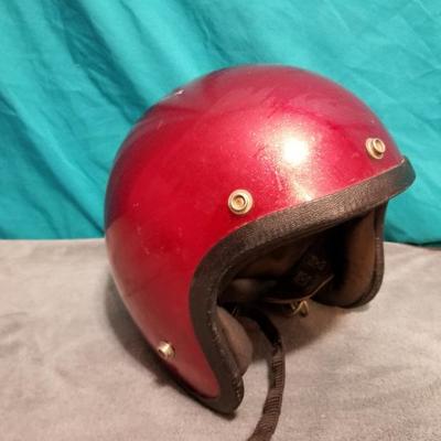 Red Vintage Bell Motorcycle Helmet Universal Lot #13-055