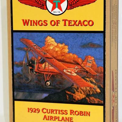 1929 Curtis Robin Airplane Model Bank Wings Of TEXACO Die Cast NOS #529-70