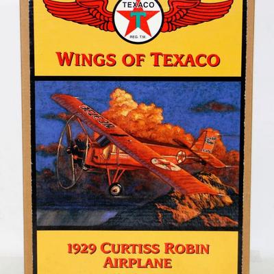 1929 Curtis Robin Airplane Model Bank Wings Of TEXACO Die Cast NOS #529-70
