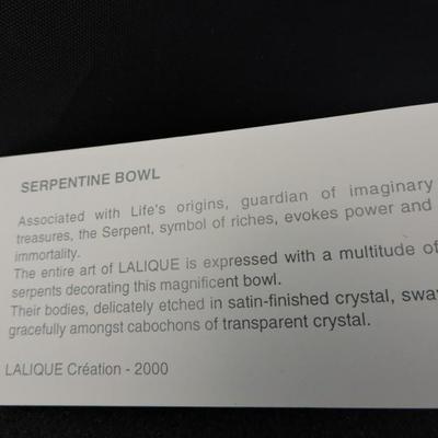 Rare Lalique Serpentine bowl