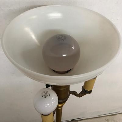 vintage BRONZE FLOOR TORCHIERE LAMP