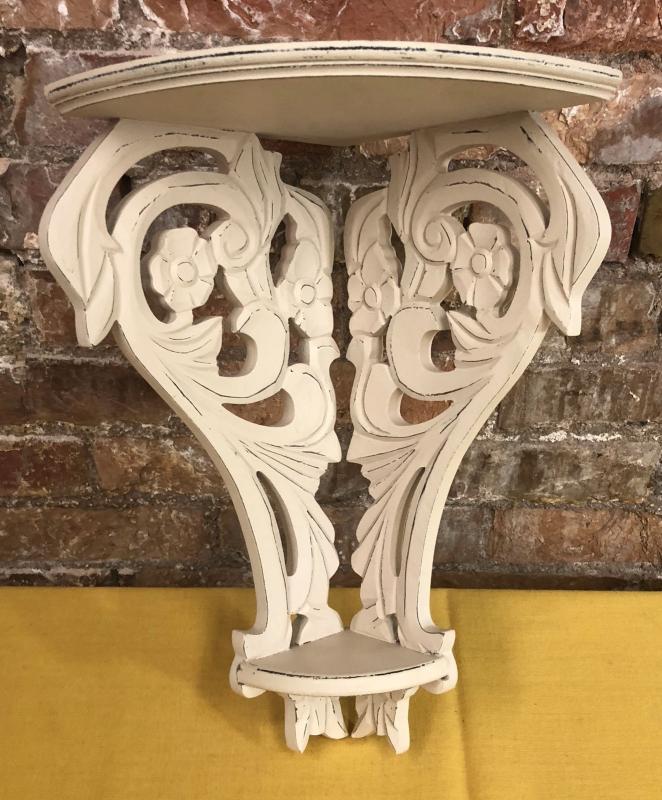 Shabby Chic White Corner Shelf